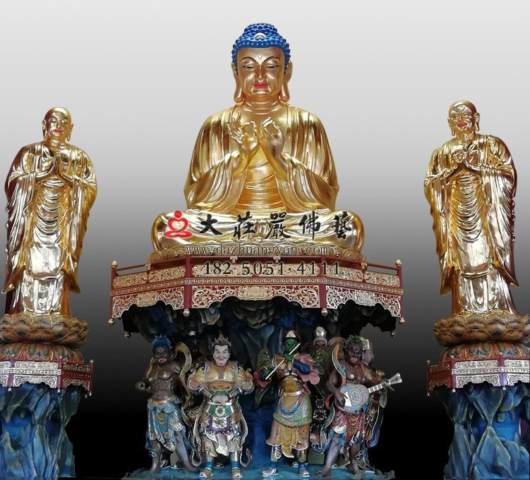 銅雕一佛二弟子佛像價(jià)格多少？購(gòu)買(mǎi)銅雕一佛二弟子佛像要多少錢(qián)？