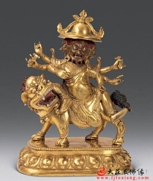18世紀(jì) 銅鎏金事業(yè)王像
