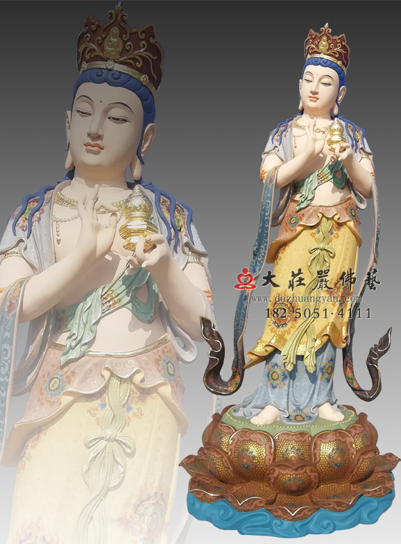 八大菩薩之地藏菩薩彩繪像 八大菩薩之地藏菩薩彩繪像